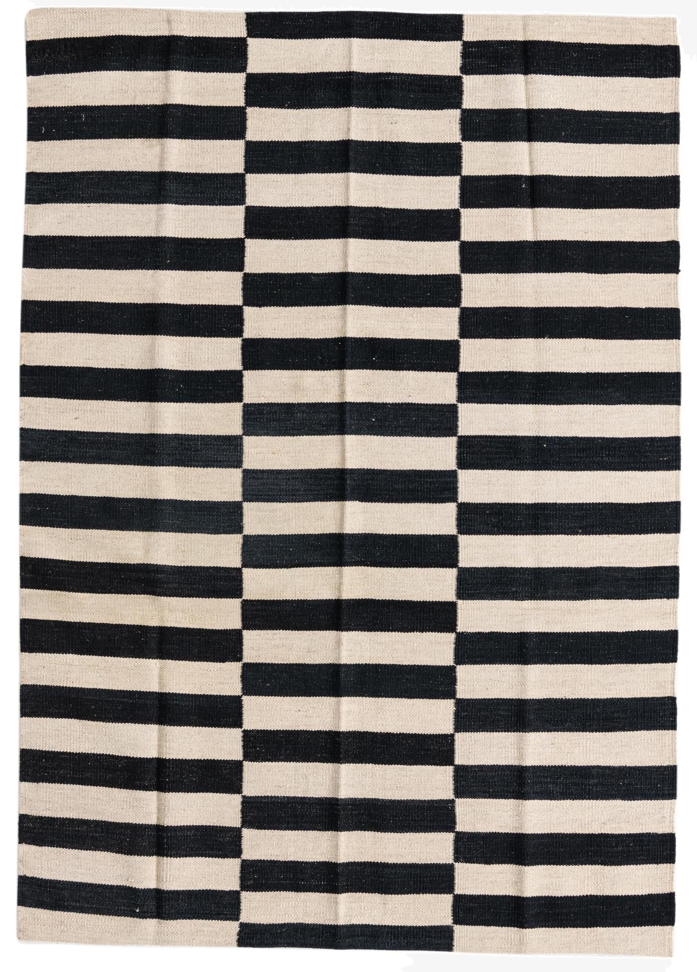  4' 2 x 5' 10  Hand Woven Kilim Modern Wool Rug