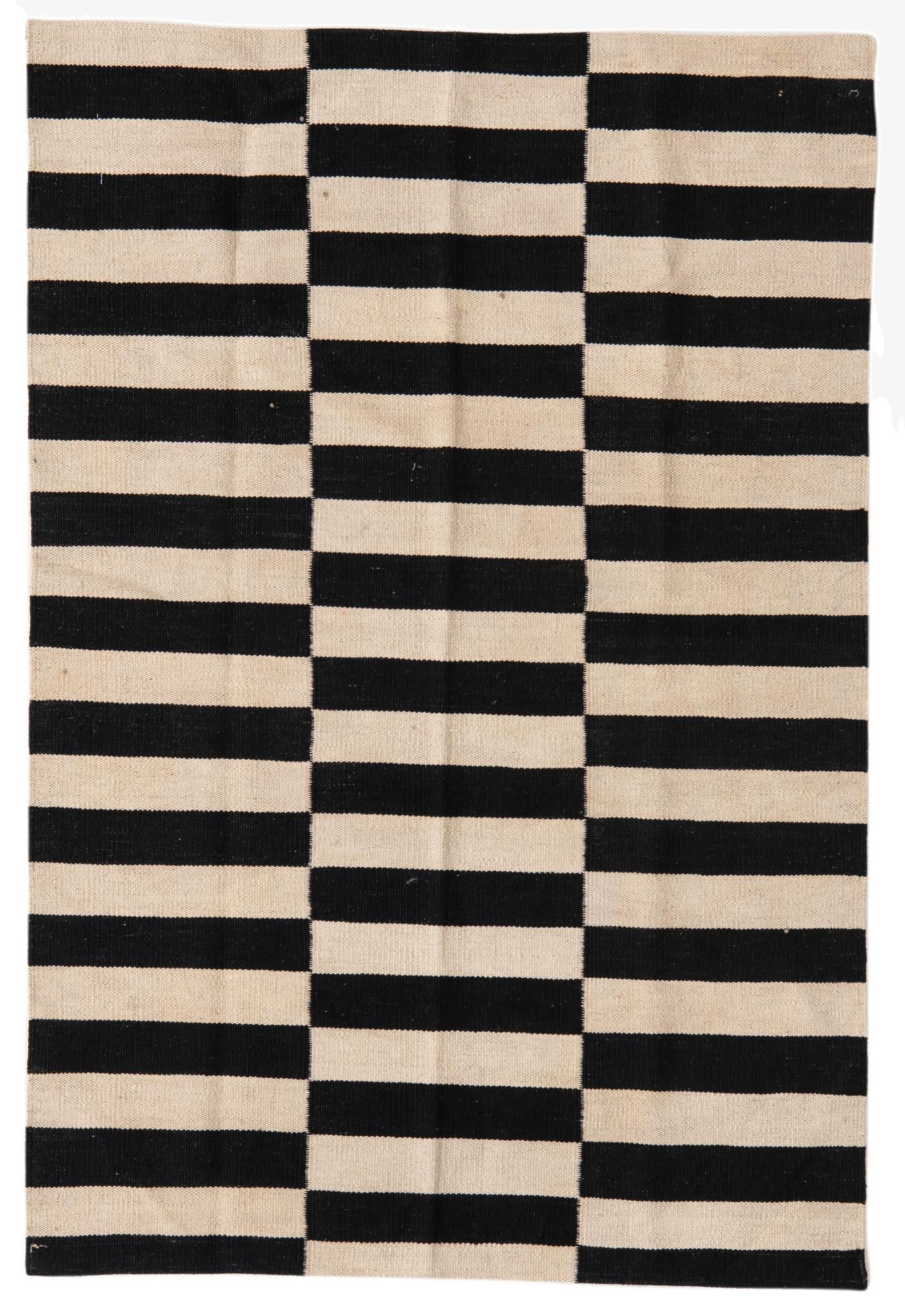  3' 3 x 5'  Hand Woven Kilim Modern Wool Rug