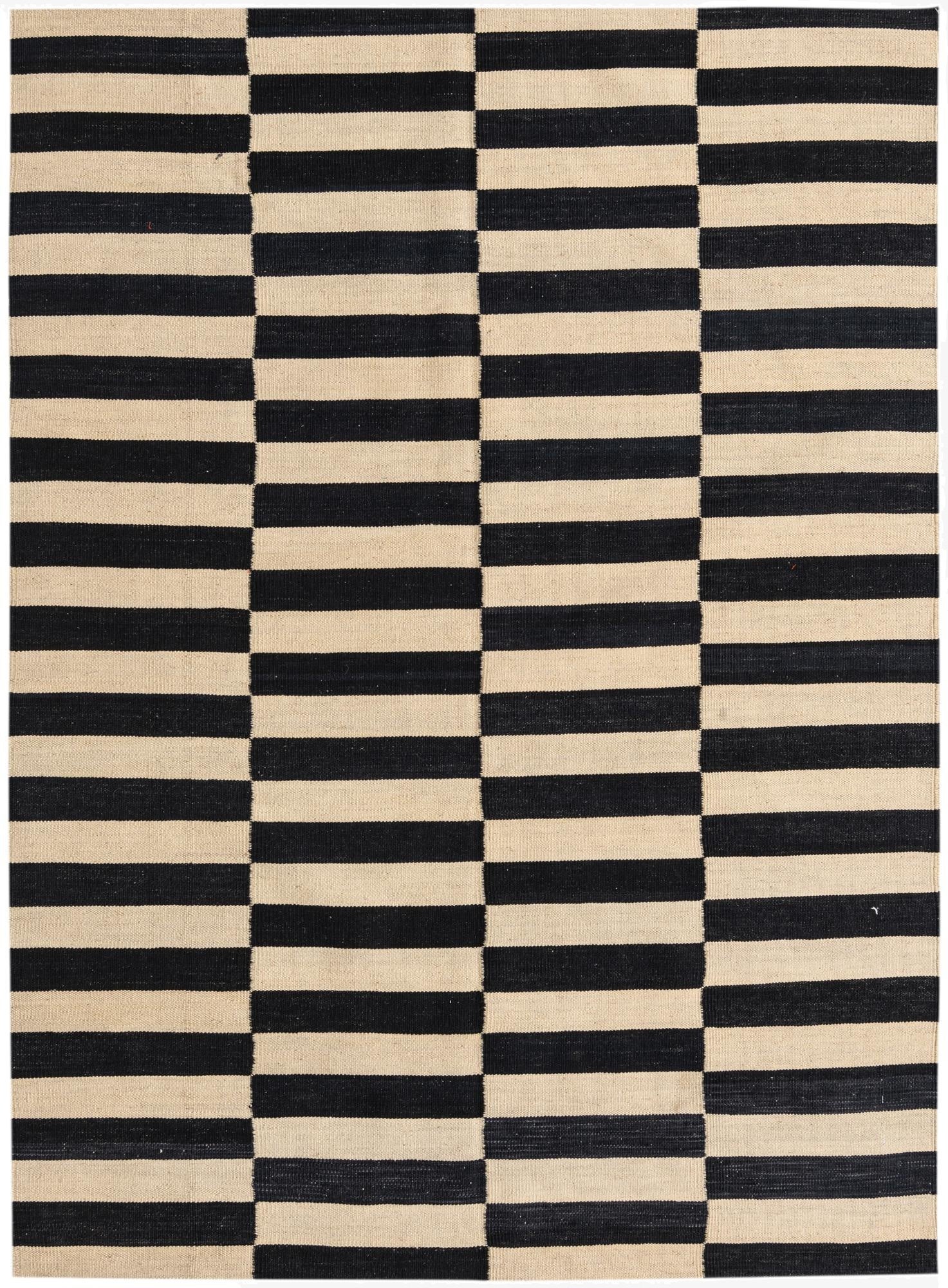  4' 11 x 6' 9  Hand Woven Kilim Modern Wool Rug