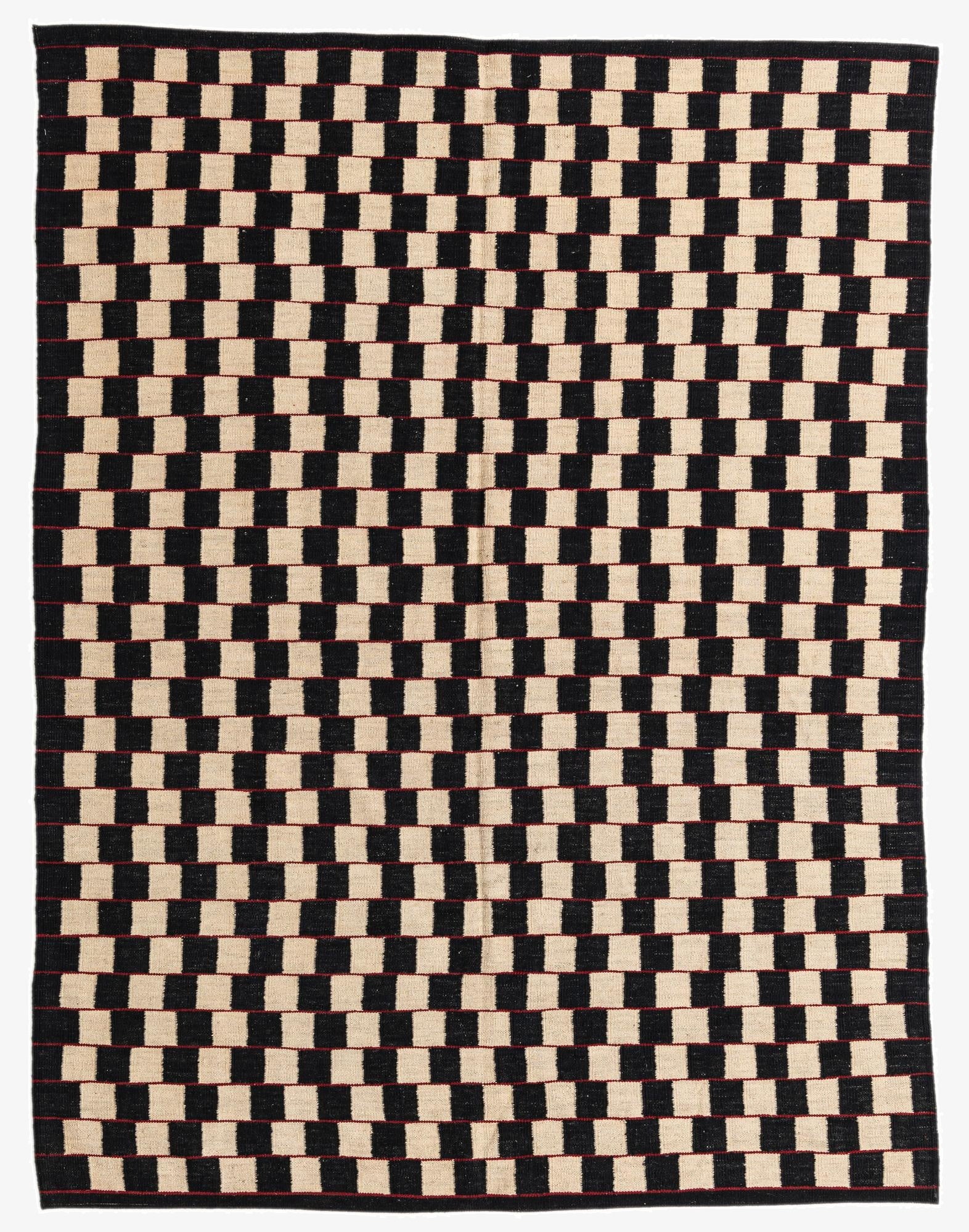  5' 9 x 7' 5  Hand Woven Kilim Modern Wool Rug