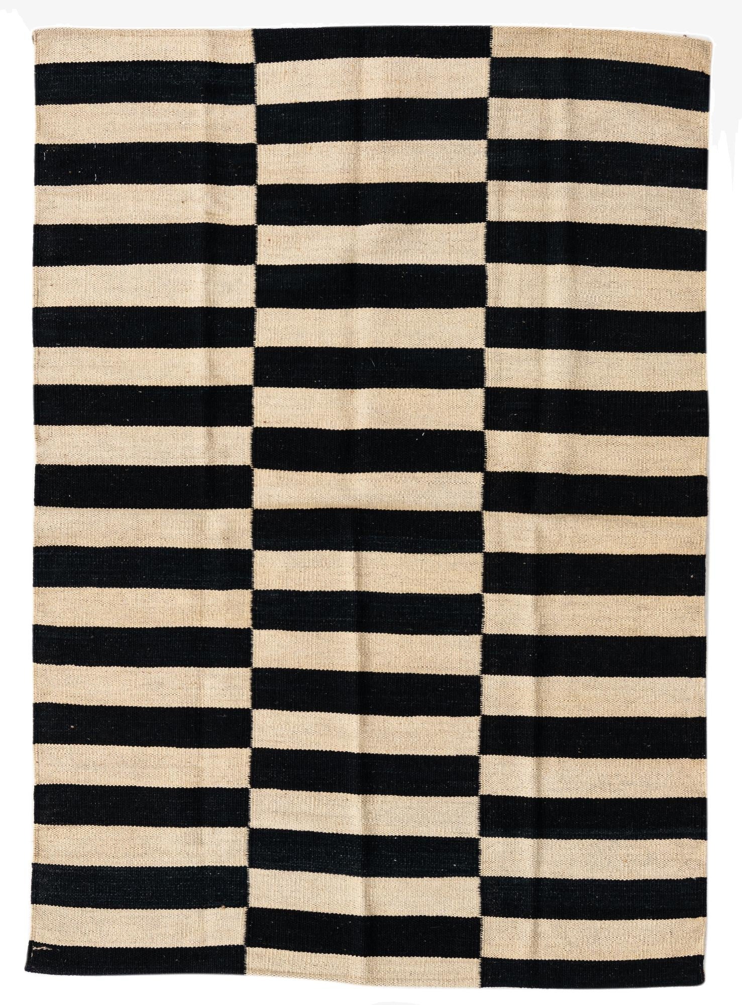  3' 4 x 4' 10  Hand Woven Kilim Modern Wool Rug