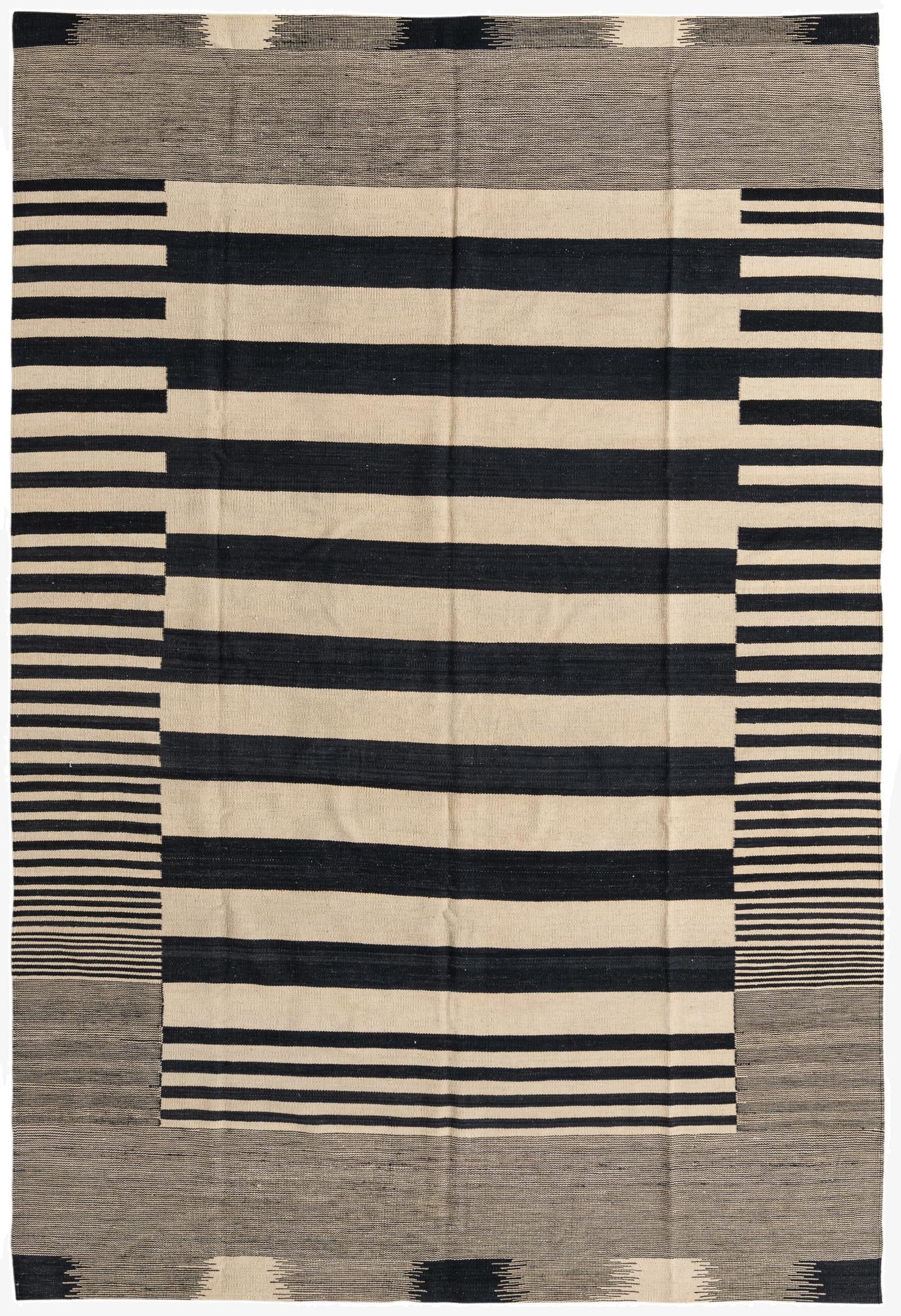  6' 8 x 9' 10  Hand Woven Kilim Modern Wool Rug