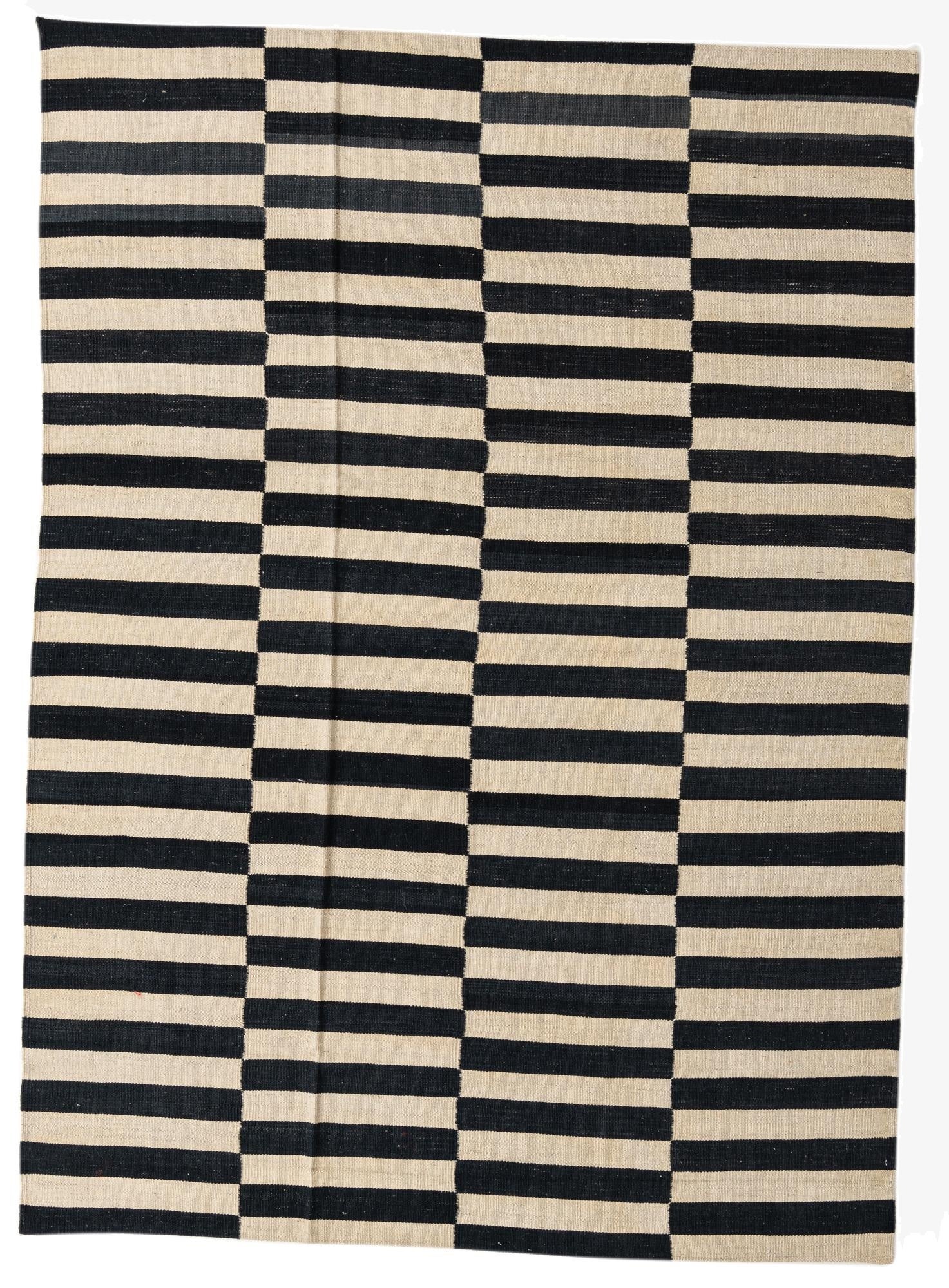  5' 7 x 7' 9  Hand Woven Kilim Modern Wool Rug