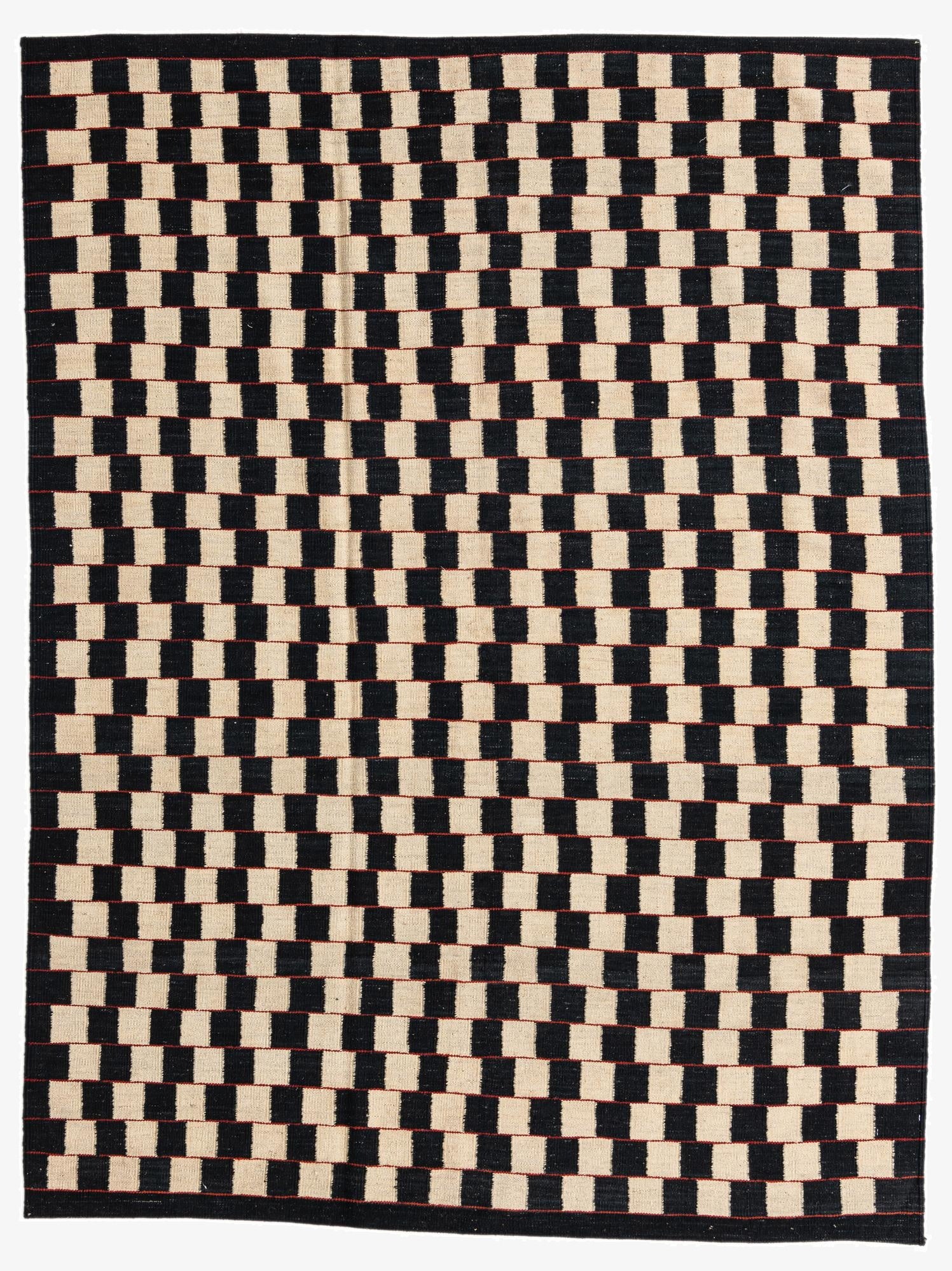  5' 9 x 7' 7  Hand Woven Kilim Modern Wool Rug
