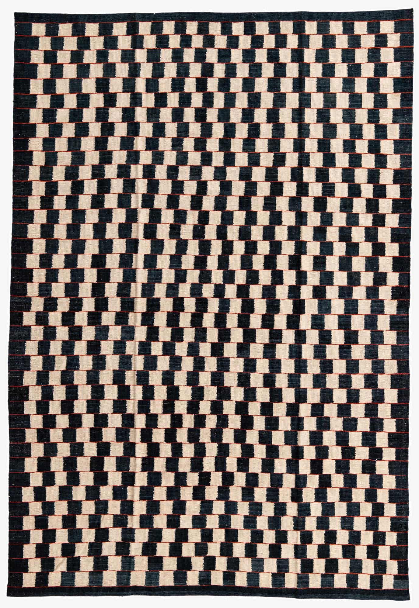  6' 8 x 9' 8  Hand Woven Kilim Modern Wool Rug