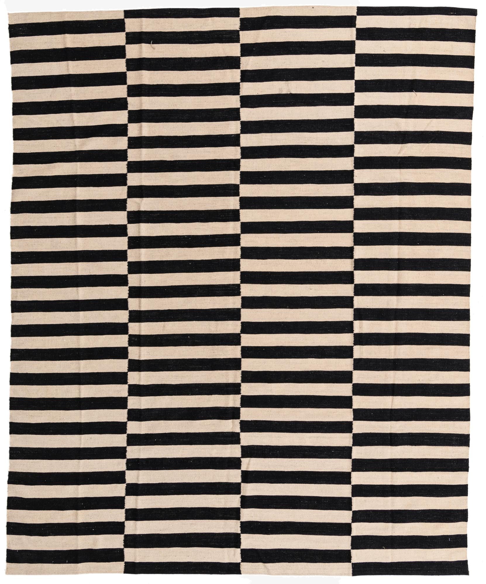  7' 11 x 9' 9  Hand Woven Kilim Modern Wool Rug