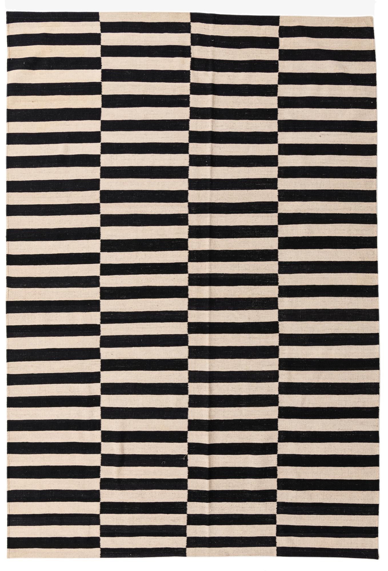  6' 8 x 9' 9  Hand Woven Kilim Modern Wool Rug