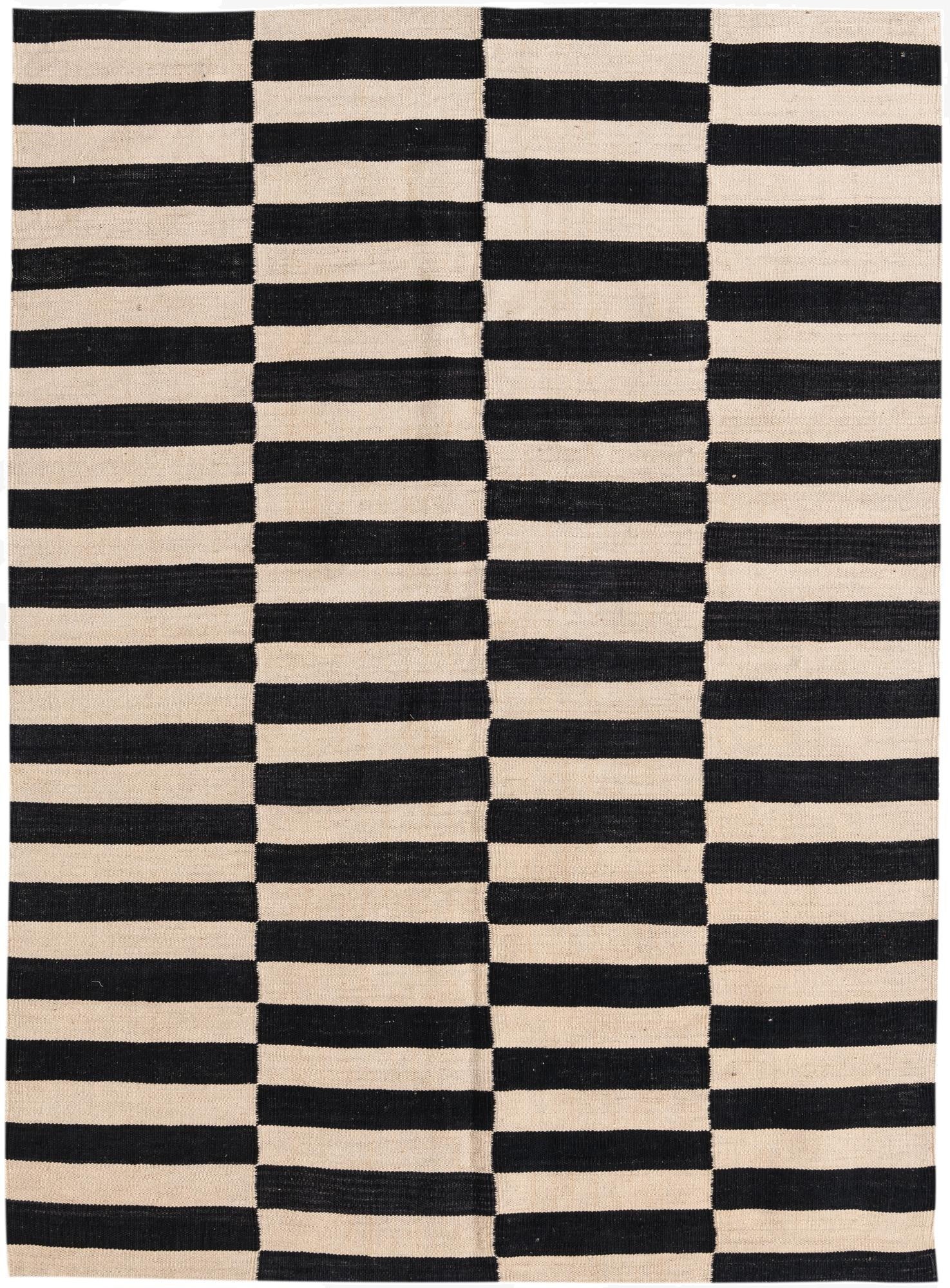  4' 7 x 6' 4  Hand Woven Kilim Modern Wool Rug