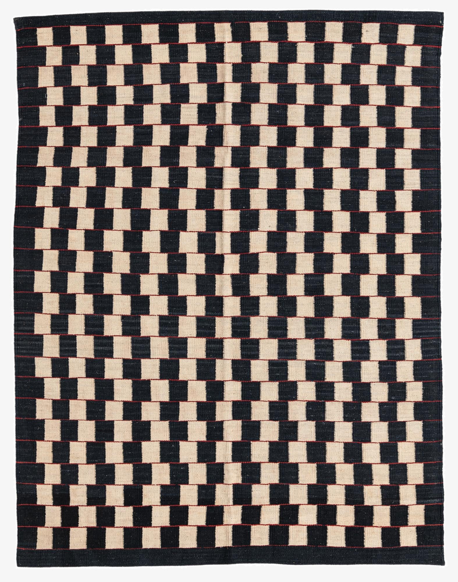 4' 11 x 6' 4  Hand Woven Kilim Modern Wool Rug