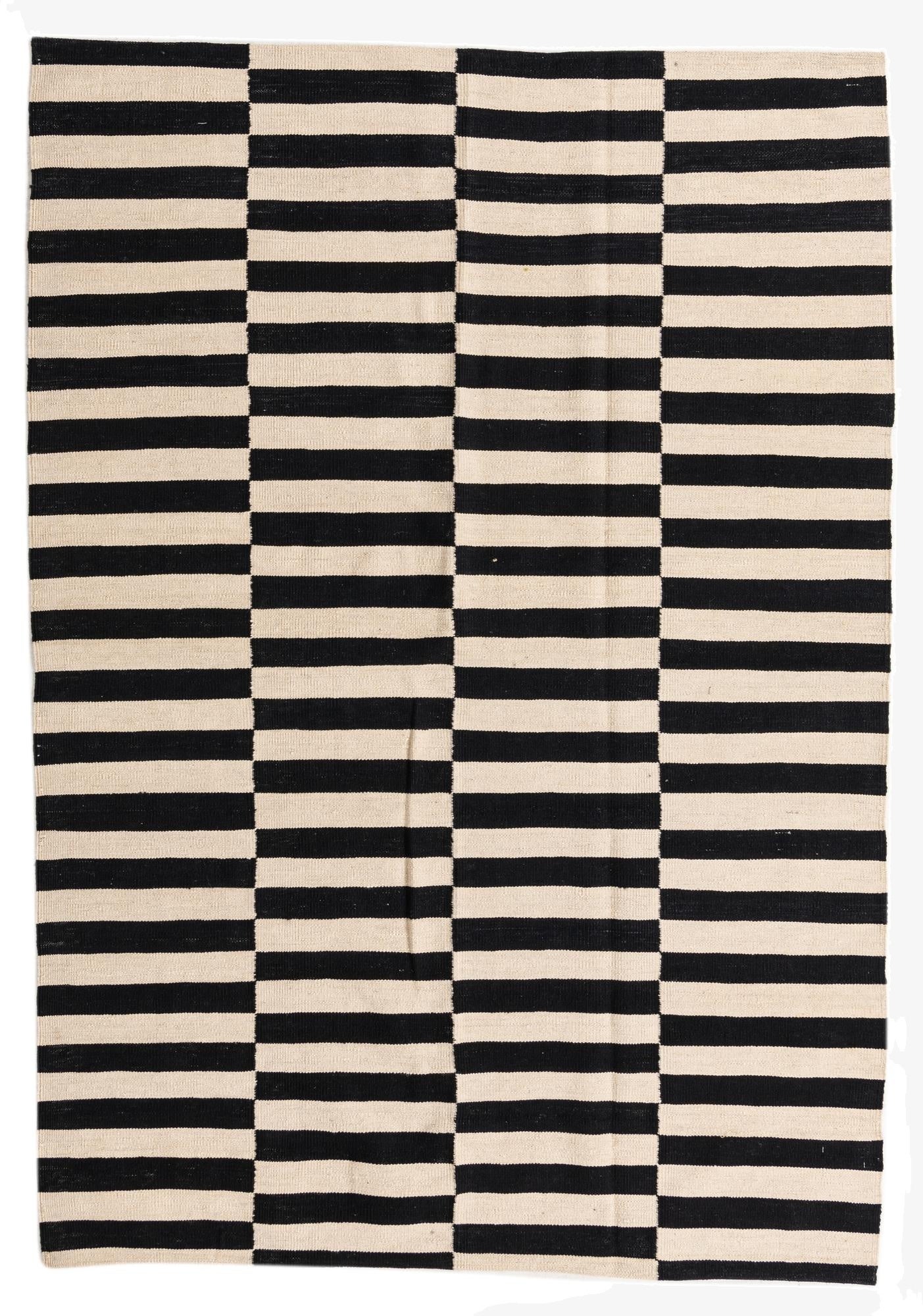  5' 4 x 7' 10  Hand Woven Kilim Modern Wool Rug