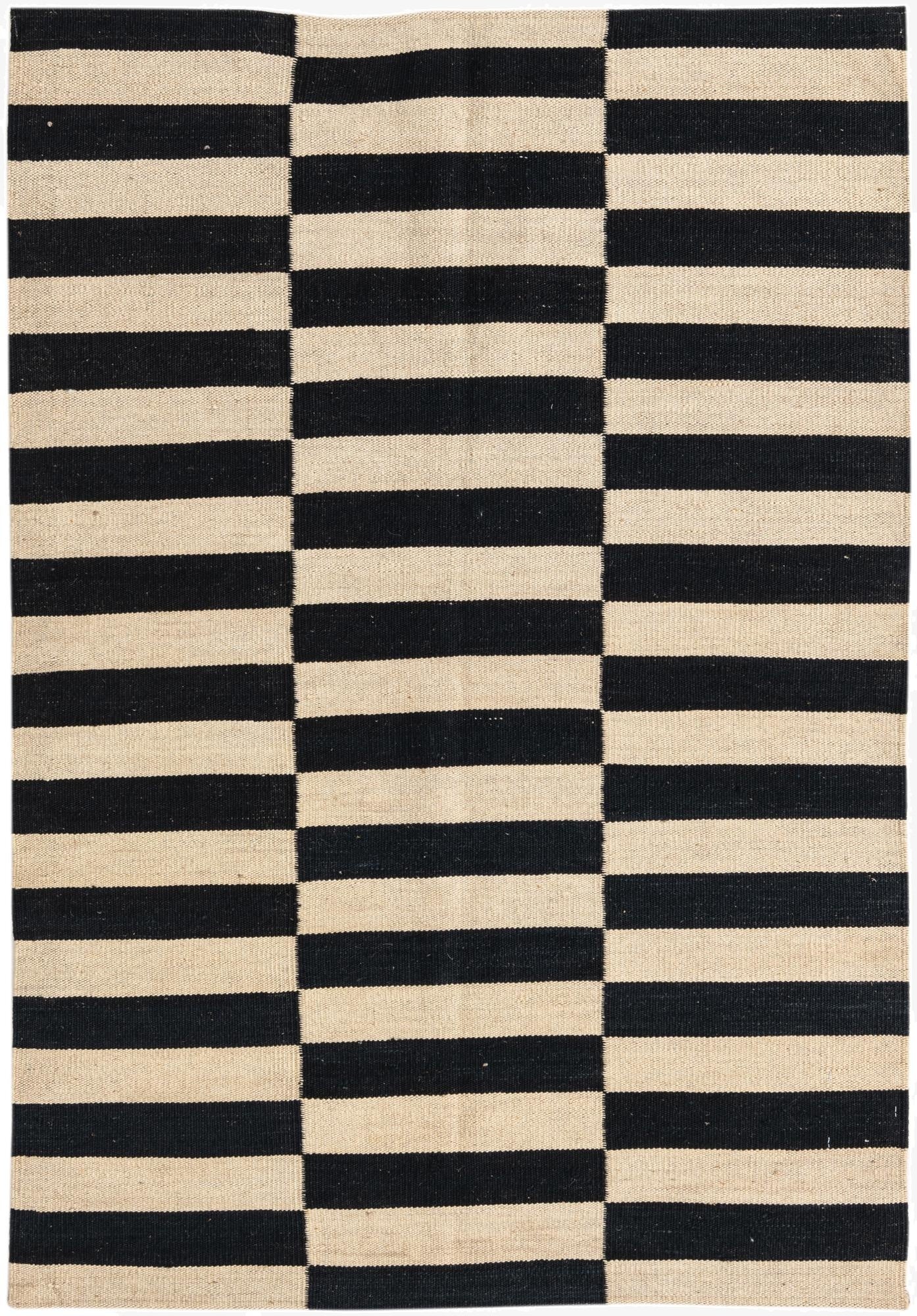  3' 4 x 4' 11  Hand Woven Kilim Modern Wool Rug