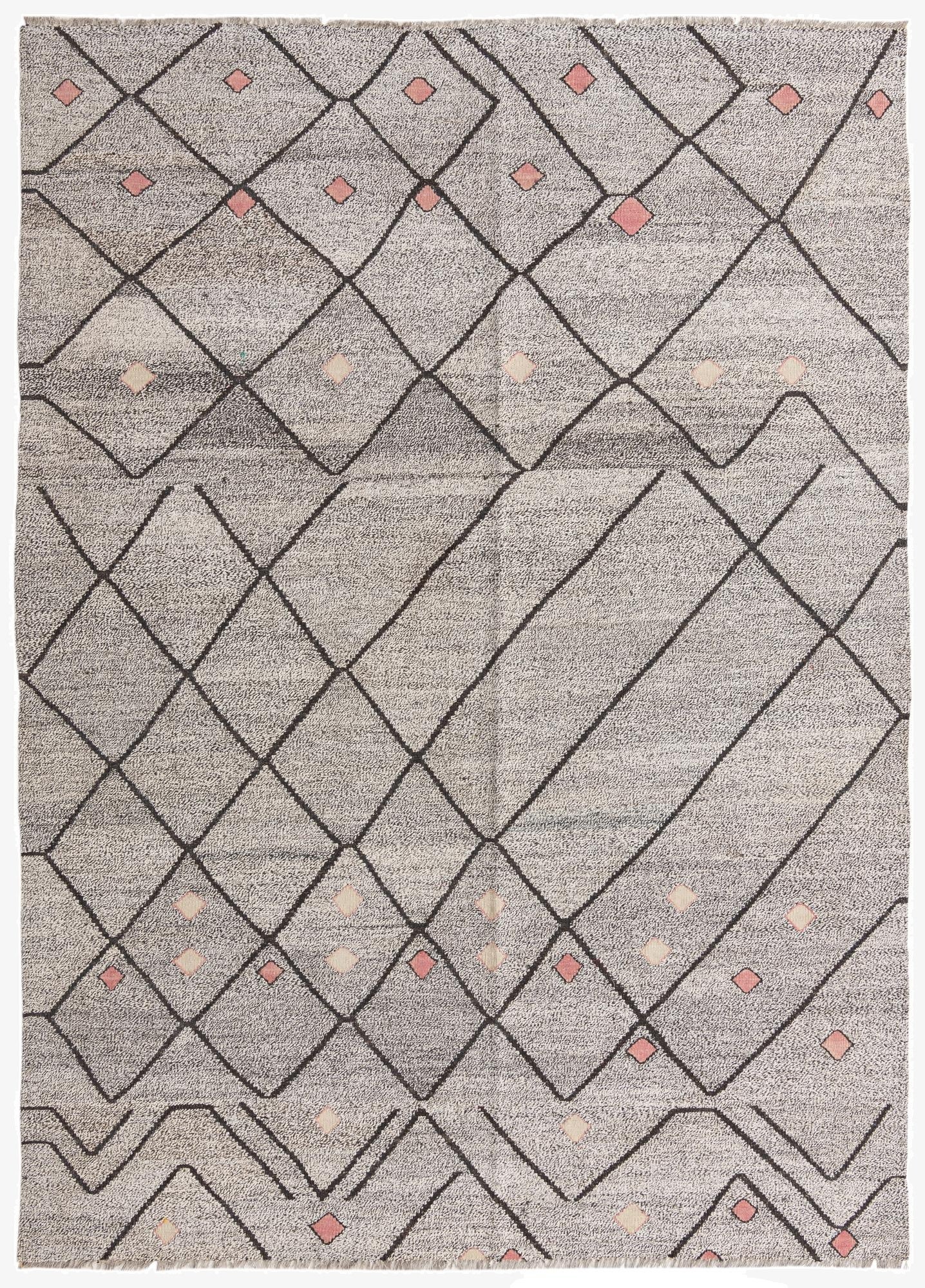 6' 10 x 9' 5  Hand Woven Kilim Modern Wool Rug