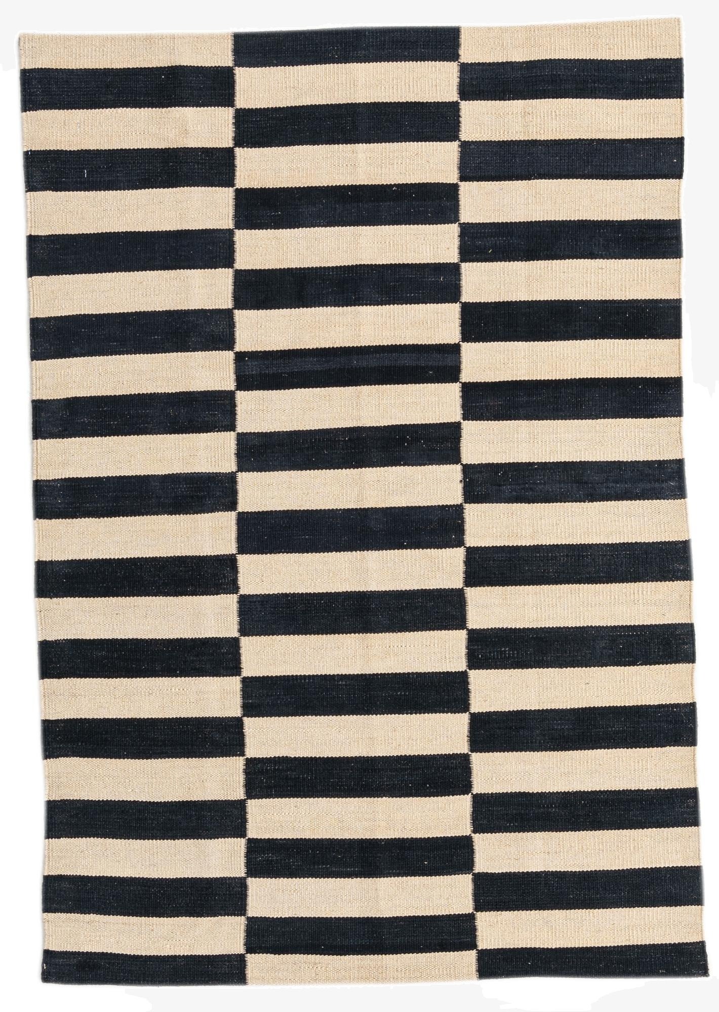  3' 4 x 4' 11  Hand Woven Kilim Modern Wool Rug