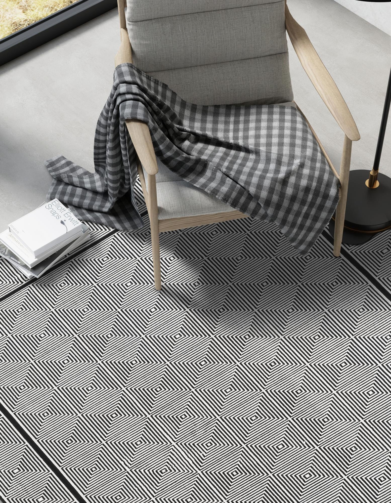 Black and White 2' x 3' 1 Milano Rug | Rugs.com