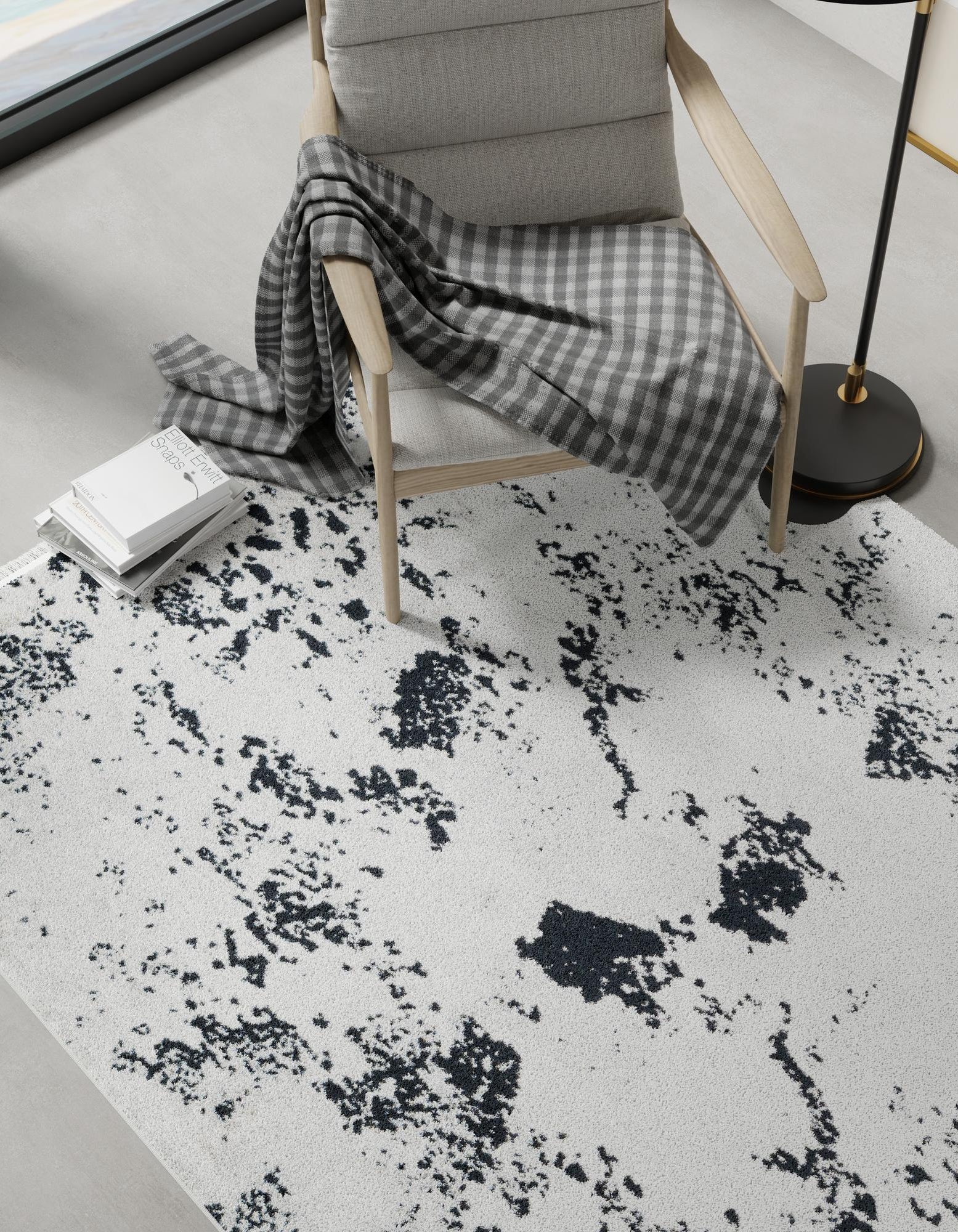 Black and White 4' 1 x 6' 1 Milano Rug | Rugs.com