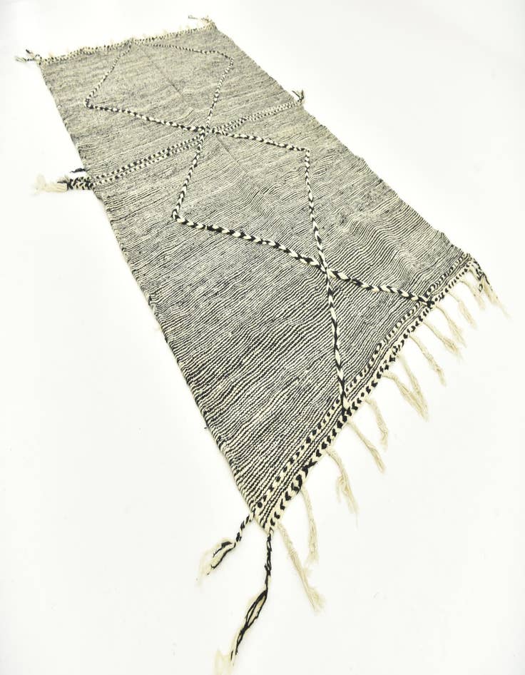 Detail image of  4' 11 x 8' 4  Hand Knotted Moroccan Wool Rug