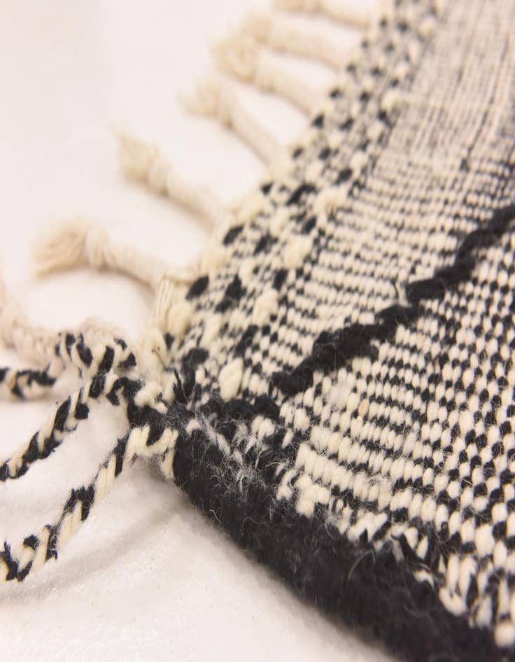 Detail image of  6' x 10'  Hand Knotted Moroccan Wool Rug