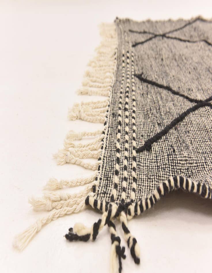 Detail image of  6' 4 x 9' 11  Hand Knotted Moroccan Wool Rug