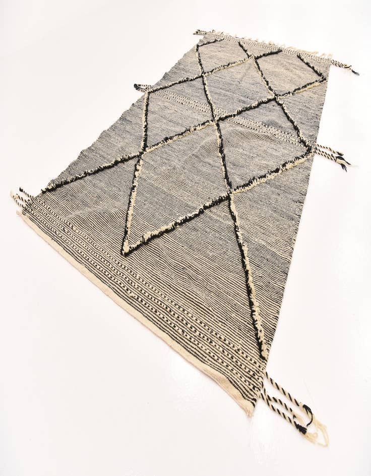 Detail image of  6' 6 x 11' 9  Hand Knotted Moroccan Wool Rug