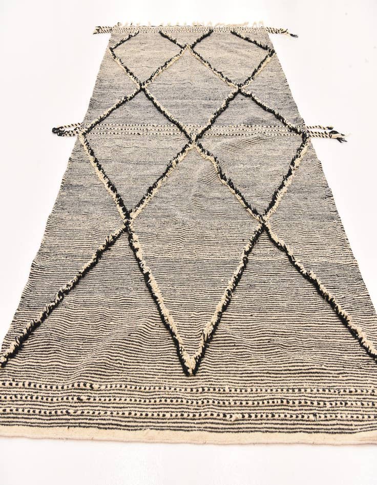 Detail image of  6' 6 x 11' 9  Hand Knotted Moroccan Wool Rug