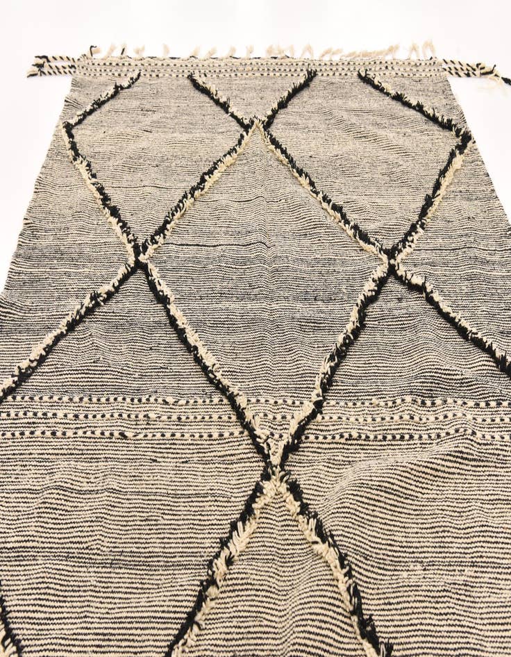 Detail image of  6' 6 x 11' 9  Hand Knotted Moroccan Wool Rug
