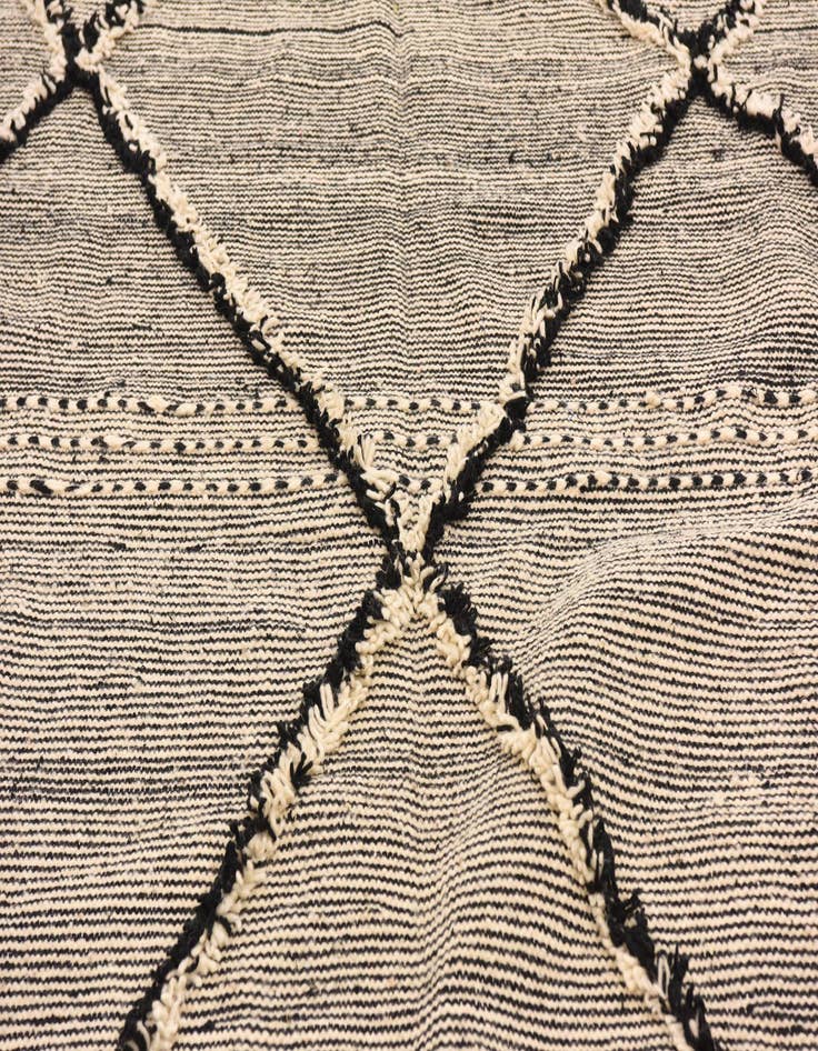 Detail image of  6' 6 x 11' 9  Hand Knotted Moroccan Wool Rug