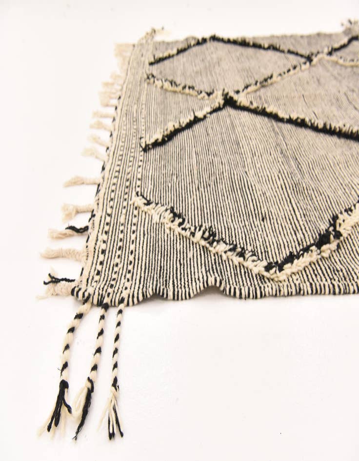 Detail image of  6' 6 x 11' 9  Hand Knotted Moroccan Wool Rug