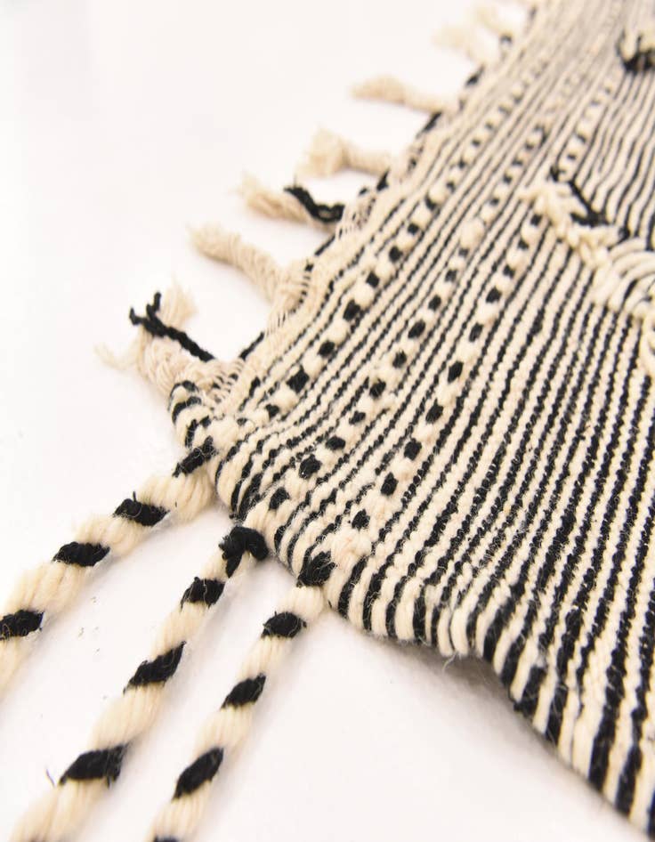 Detail image of  6' 6 x 11' 9  Hand Knotted Moroccan Wool Rug