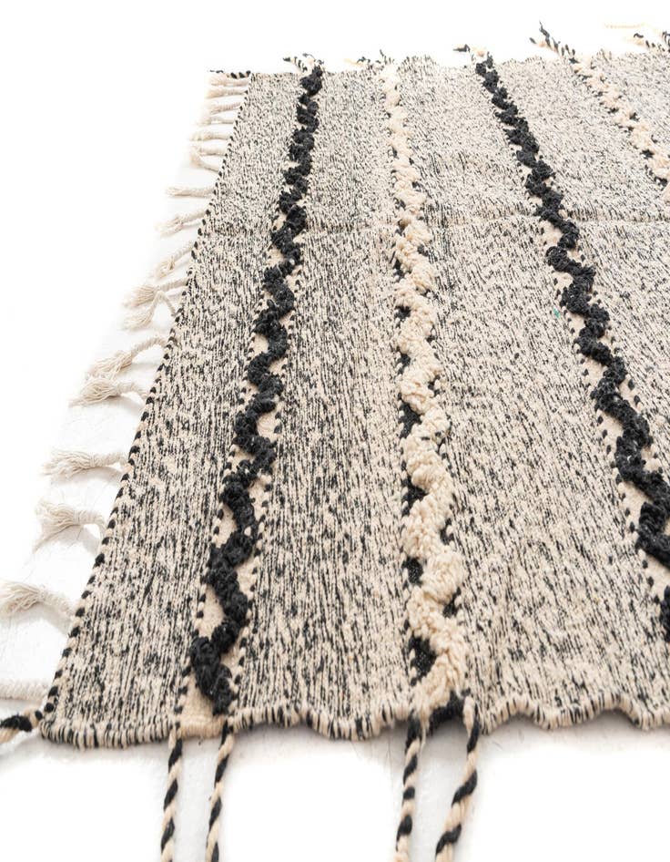 Detail image of  6' 6 x 10'  Hand Knotted Moroccan Wool Rug