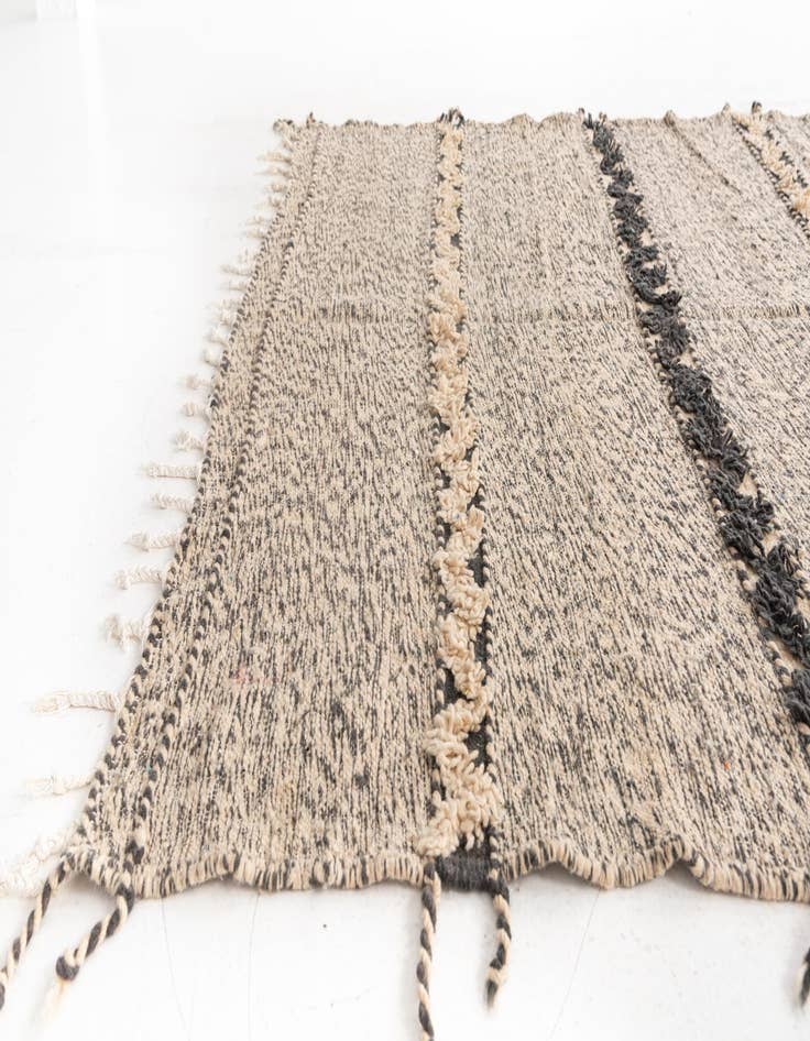 Detail image of  6' 8 x 10' 2  Hand Knotted Moroccan Wool Rug