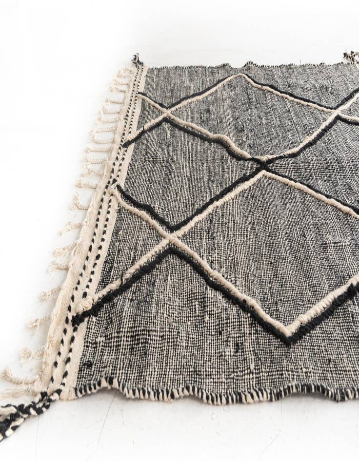 Detail image of  6' 1 x 9' 5  Hand Knotted Moroccan Wool Rug