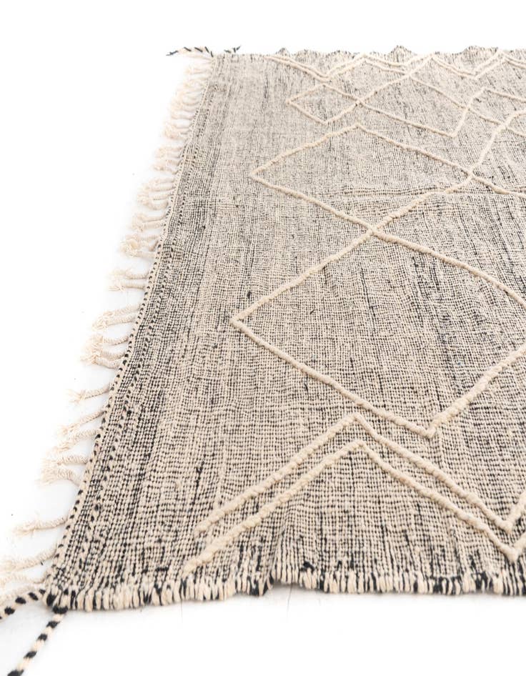 Detail image of  6' 4 x 10' 8  Hand Knotted Moroccan Wool Rug