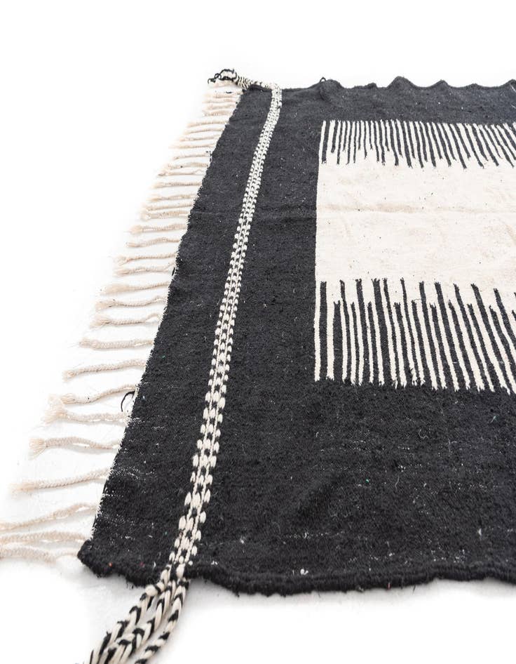 Detail image of  6' 4 x 10' 8  Hand Knotted Moroccan Wool Rug