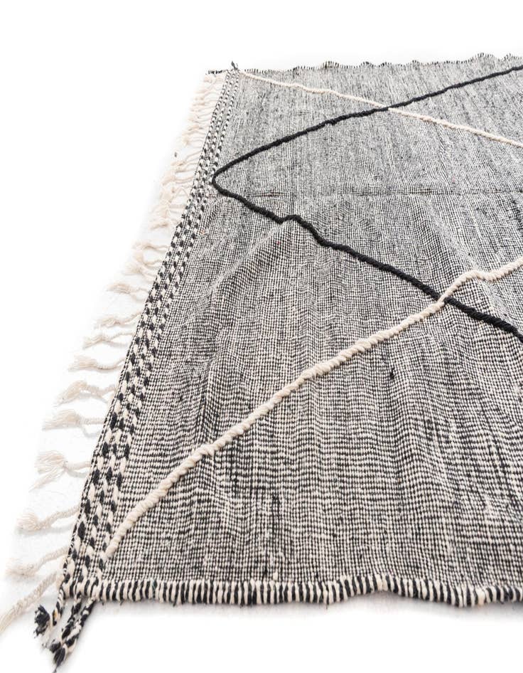 Detail image of  6' 7 x 10'  Hand Knotted Moroccan Wool Rug