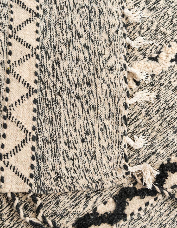 Detail image of  6' 5 x 10'  Hand Knotted Moroccan Wool Rug