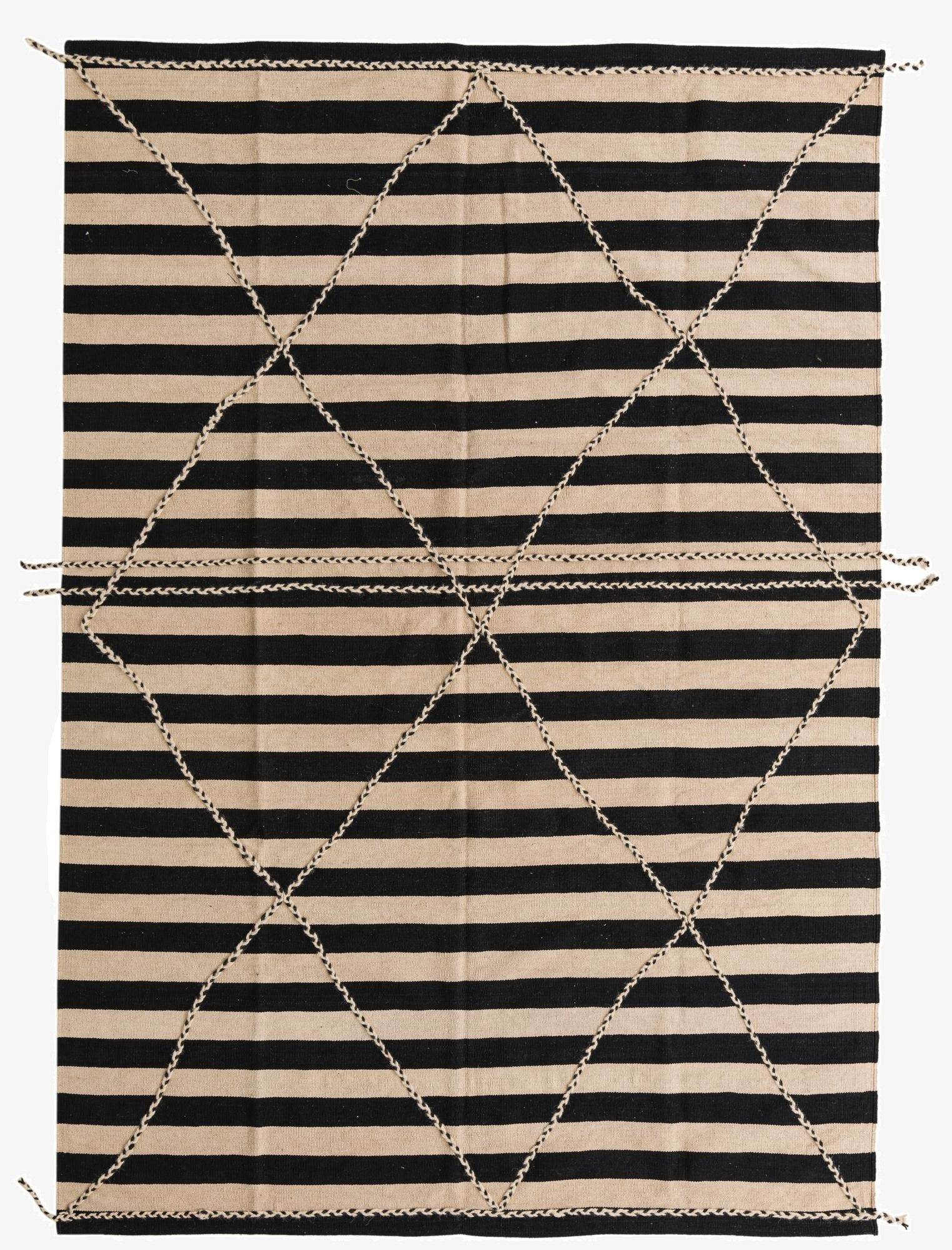  6' 8 x 9' 8  Hand Knotted Moroccan Wool Rug