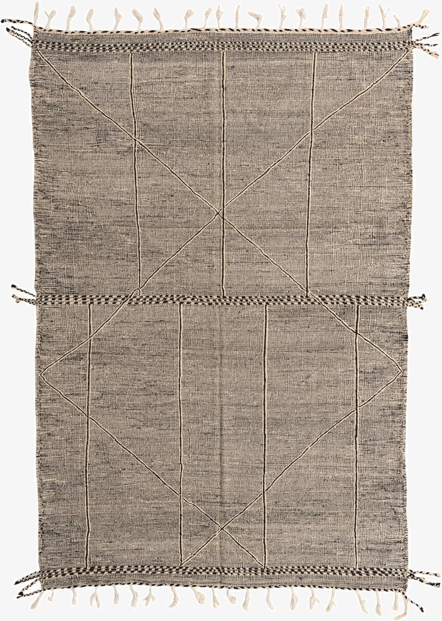  7' 7 x 11' 4  Hand Knotted Moroccan Wool Rug