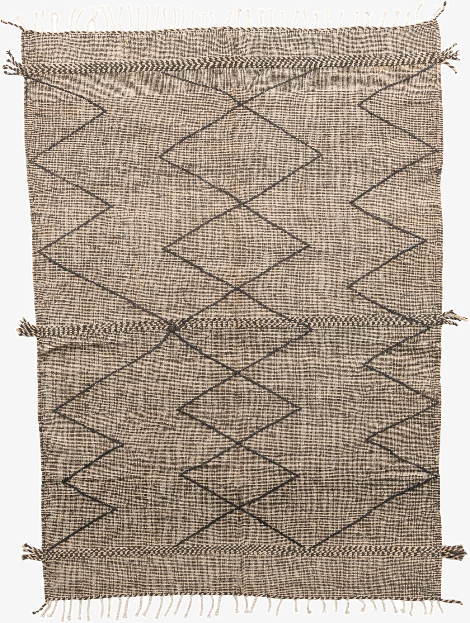  6' 7 x 9' 2  Hand Knotted Moroccan Wool Rug