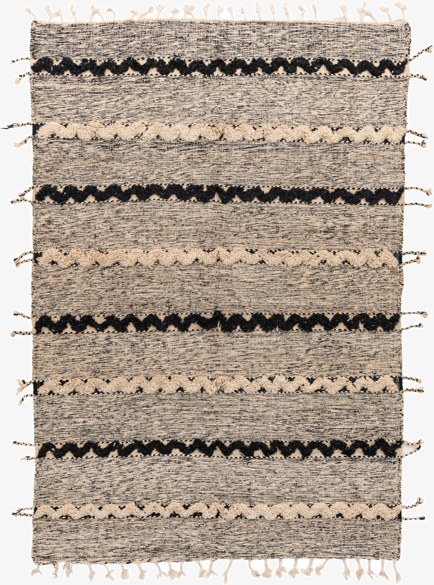  6' 6 x 9' 7  Hand Knotted Moroccan Wool Rug