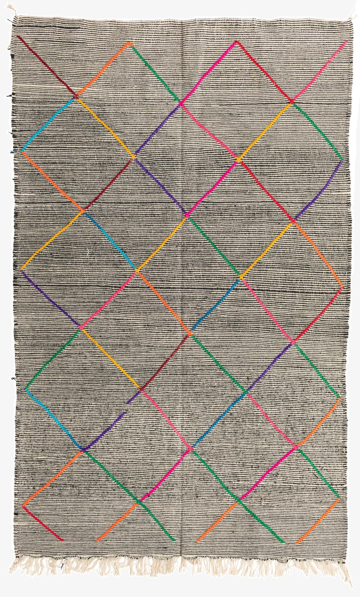  4' 9 x 7' 7  Hand Knotted Moroccan Wool Rug