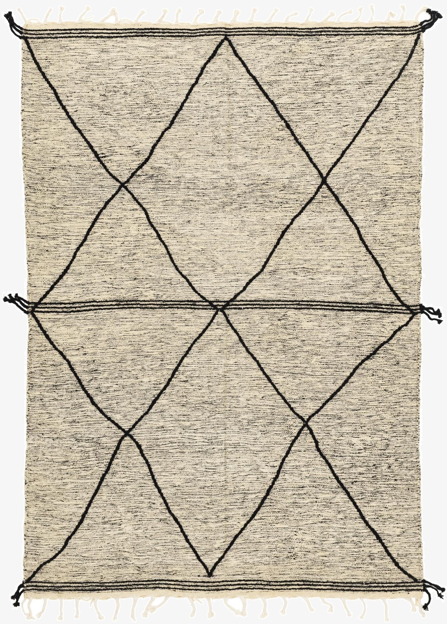  6' 4 x 9' 4  Hand Knotted Moroccan Wool Rug