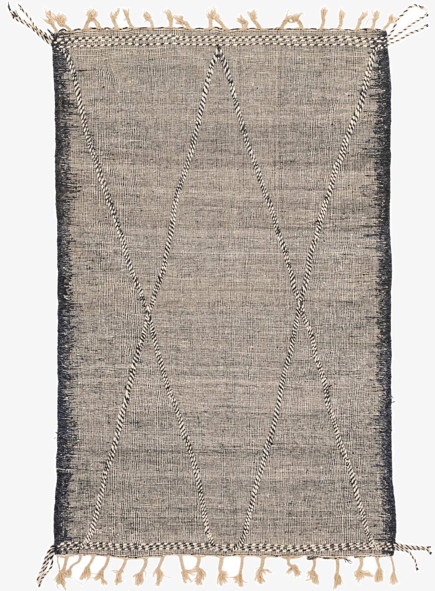  6' 7 x 10' 2  Hand Knotted Moroccan Wool Rug