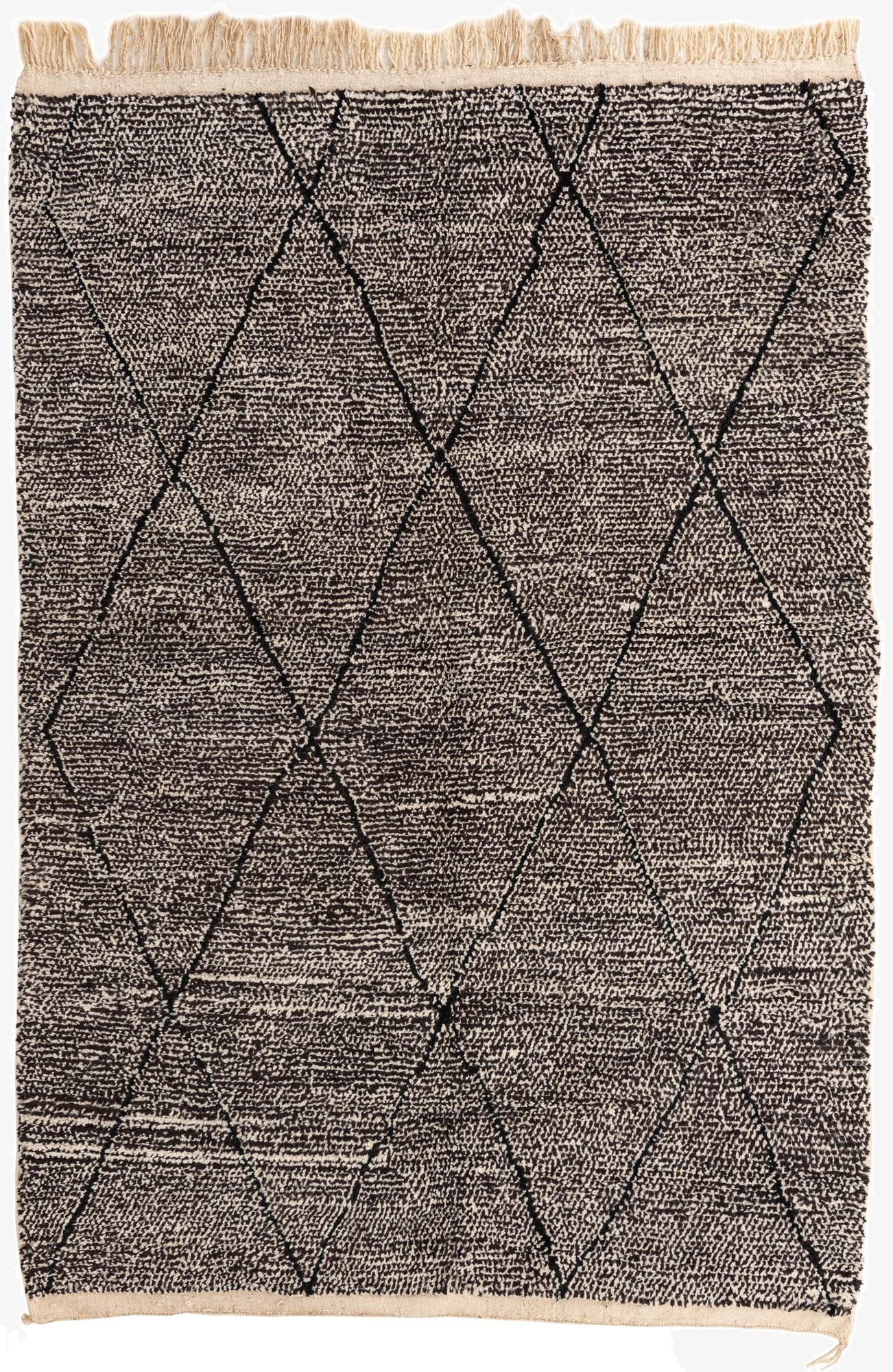  6' 7 x 9' 7  Hand Knotted Moroccan Wool Rug