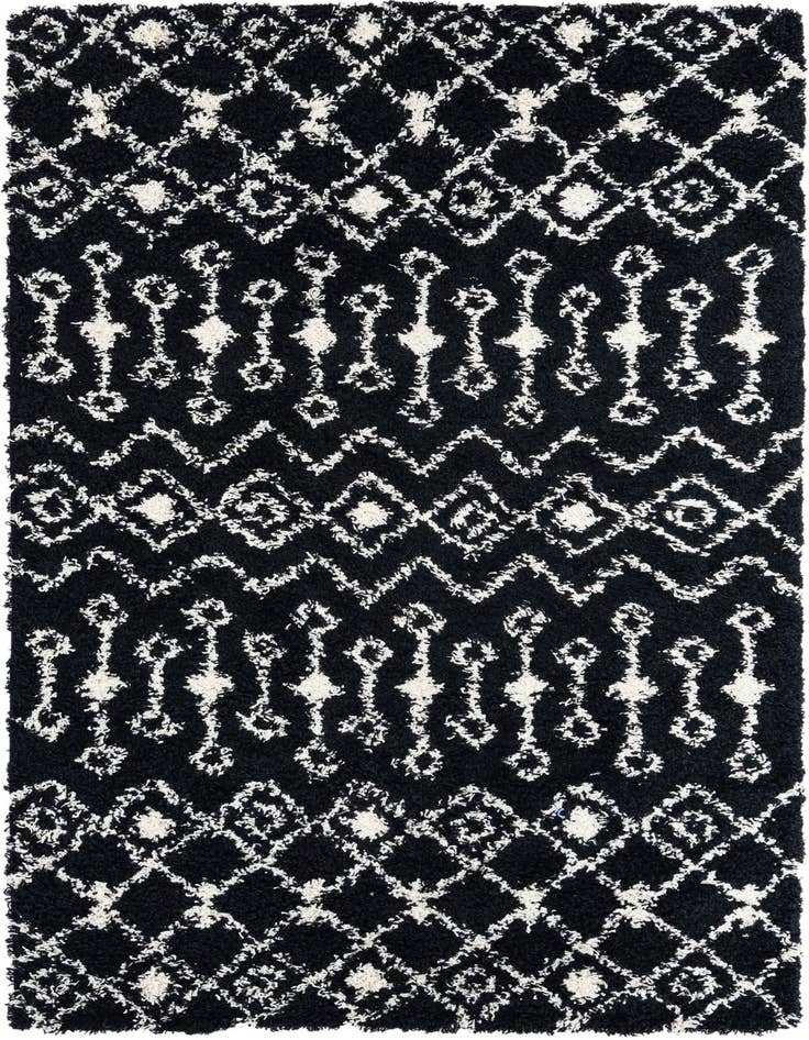 Detail image of  5' 3 x 8' Moroccan Trellis Shag Rug