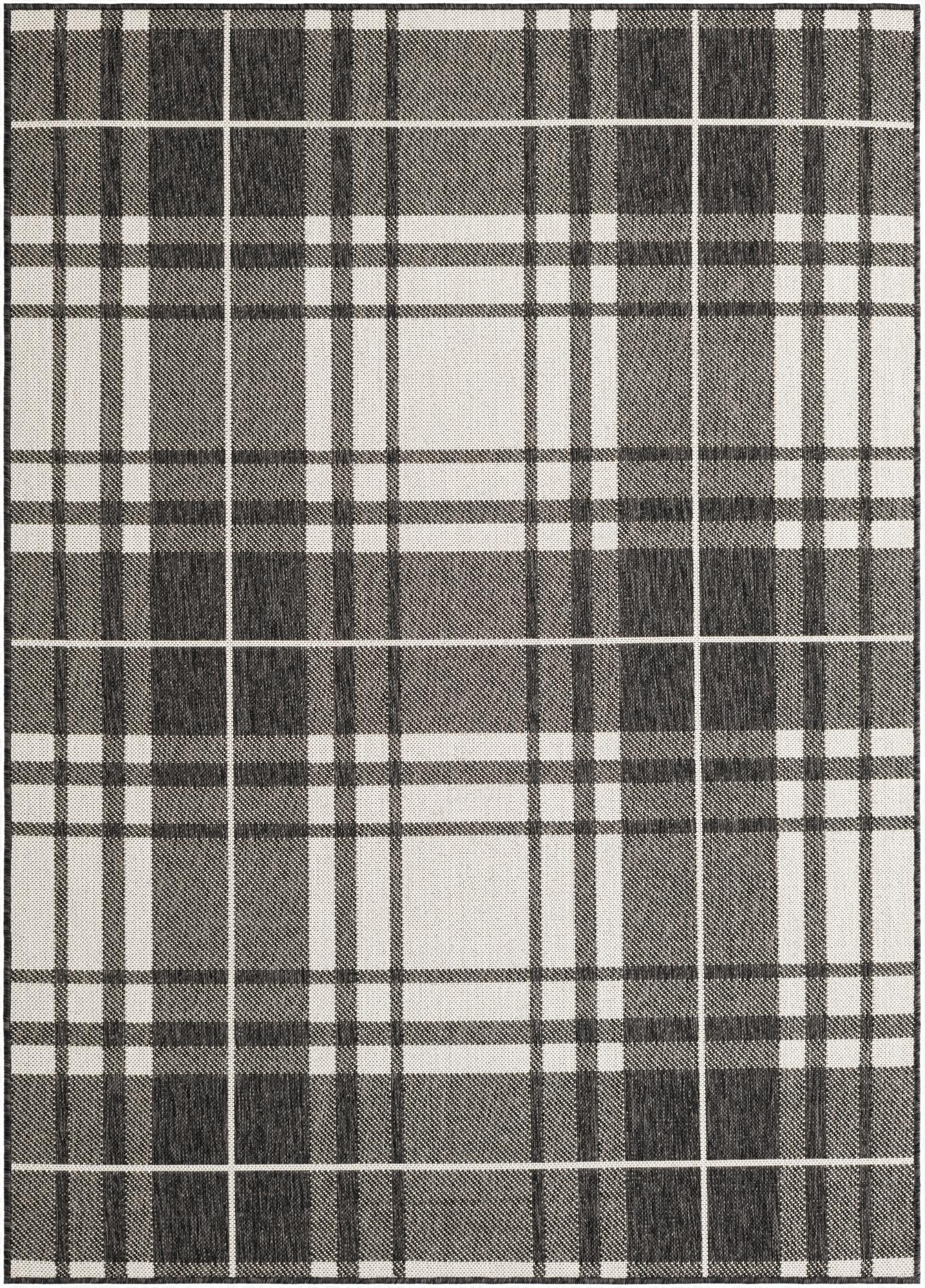  5' 3 x 7'  Washable Checkered Indoor / Outdoor Rug