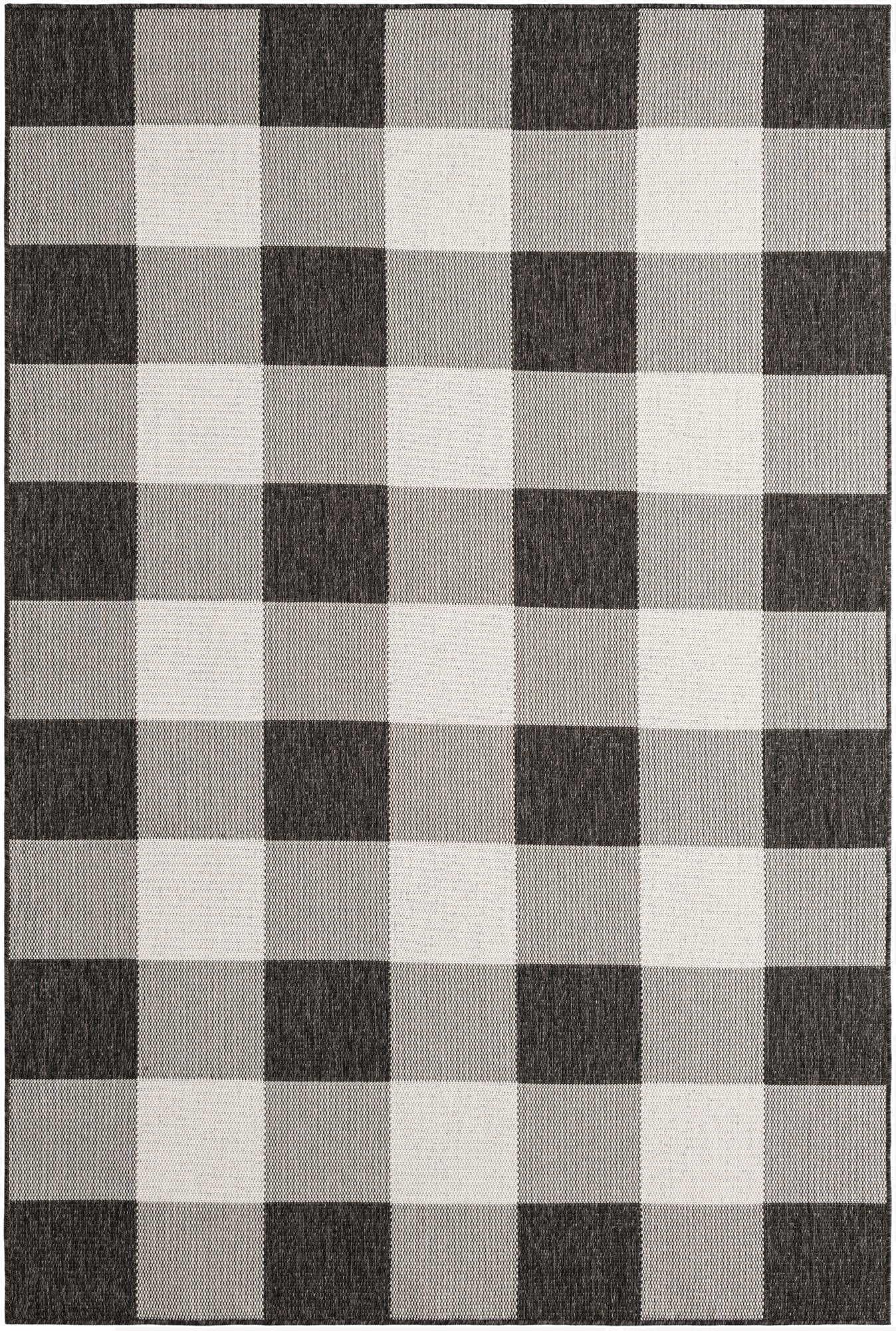  6' x 9'  Washable Checkered Indoor / Outdoor Rug