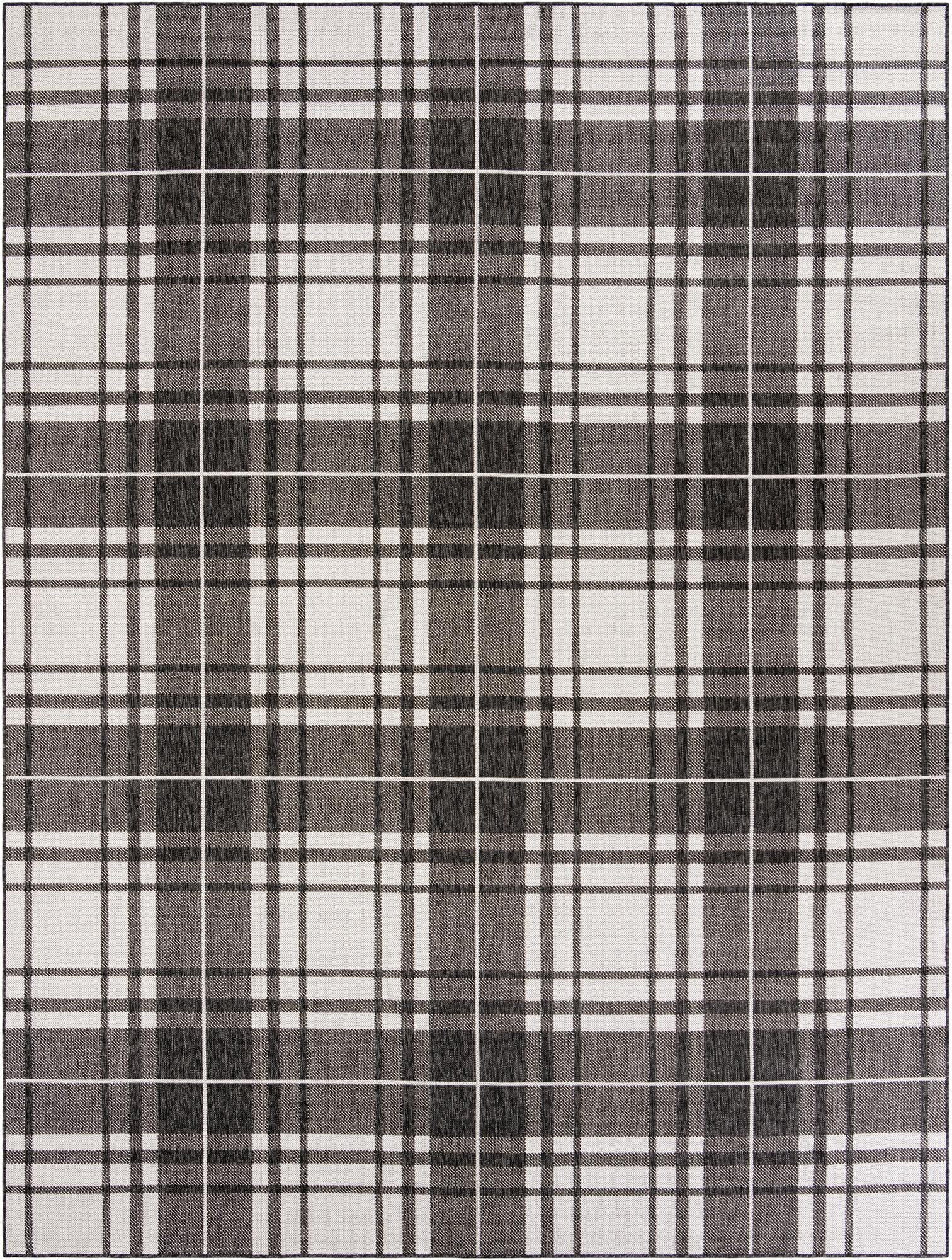  9' x 12'  Washable Checkered Indoor / Outdoor Rug