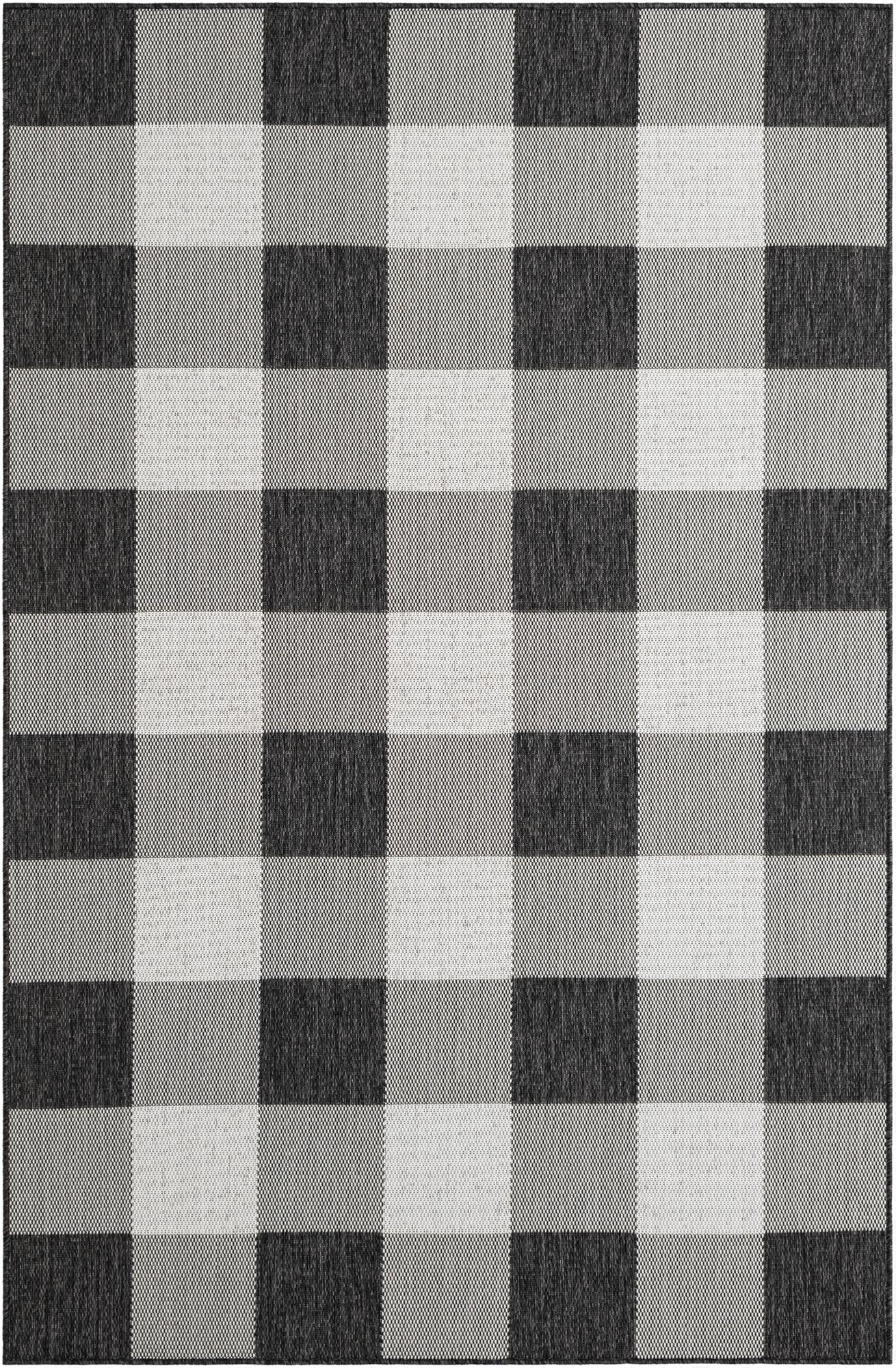  5' 3 x 8'  Washable Checkered Indoor / Outdoor Rug