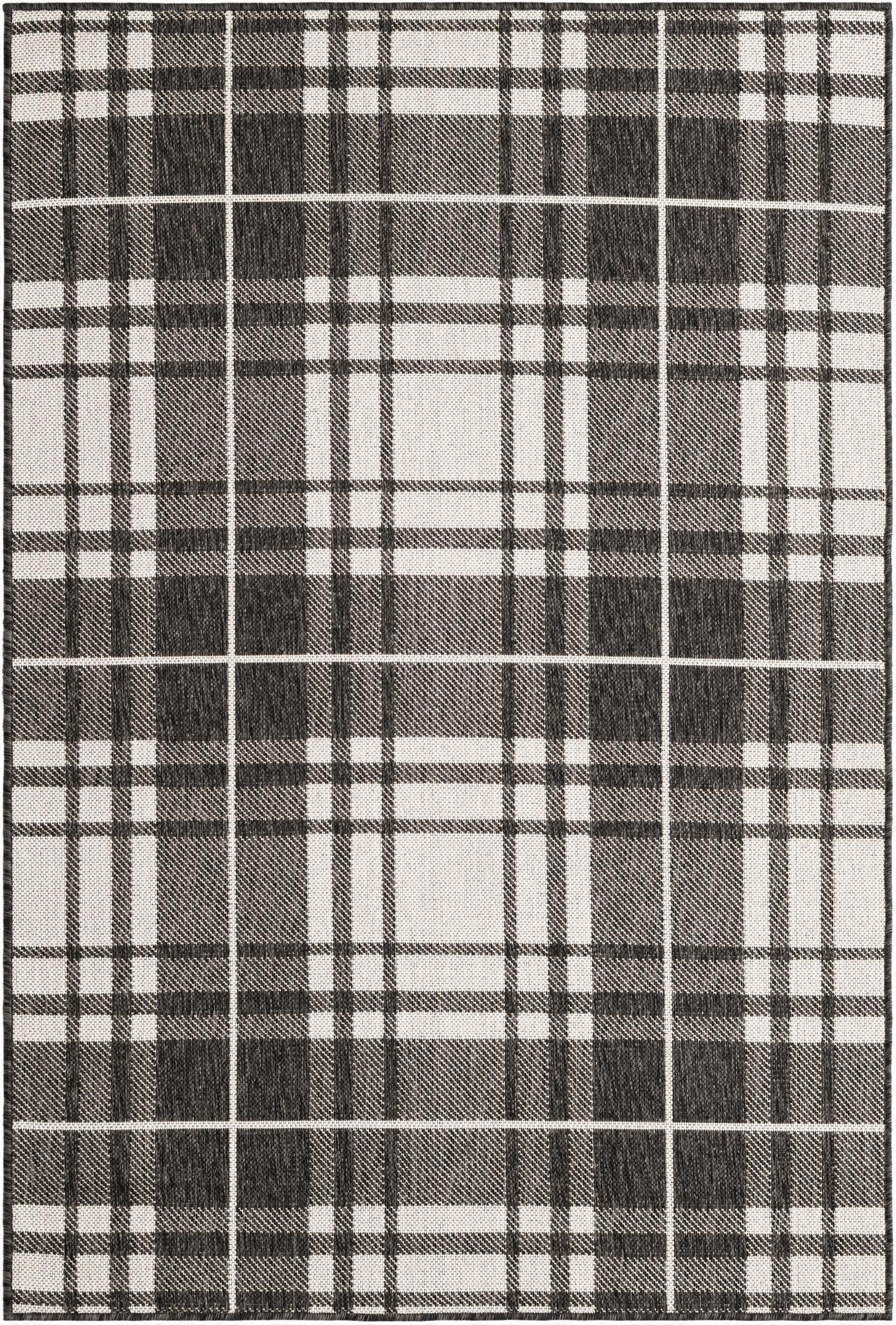  4' x 6'  Washable Checkered Indoor / Outdoor Rug