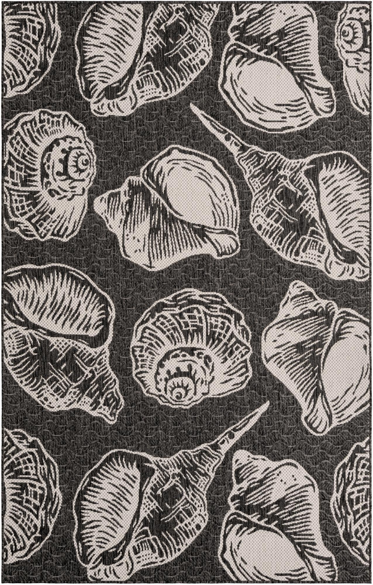  5' 3 x 8'  Washable Coastal Indoor / Outdoor Rug